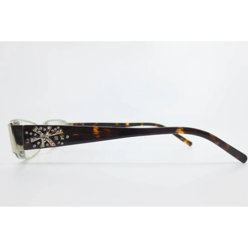 Vivid Boutique 5011 Eyeglasses Gold Tortoise Crystal Starburst Frames 50-18-135